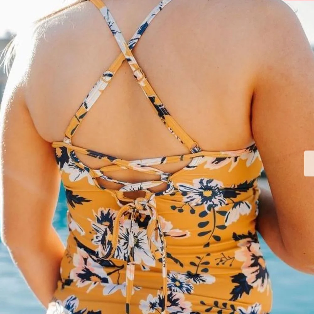 NWT Senita Floral Maternity Tankini Top Swimsuit - Picture 2 of 3